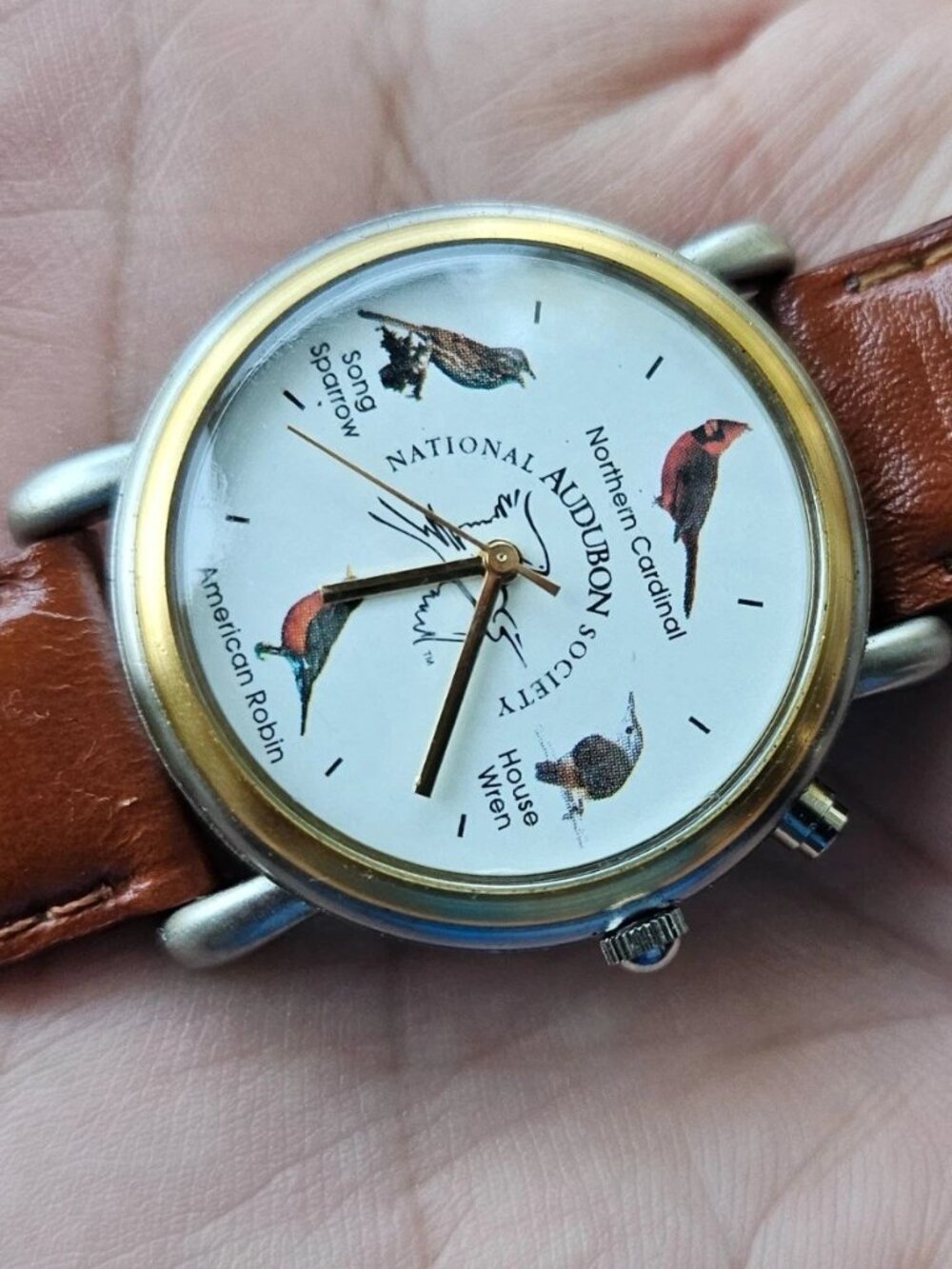 National Audubon Society Wristwatch Watch Cardinal House Wren Robin Sparrow